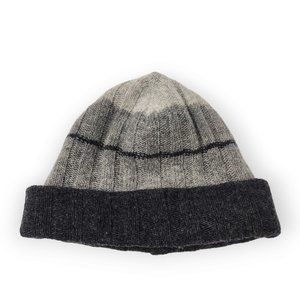 BLOOMINGDALES Wool Blend Knit Cap Beanie Charcoal & Light Gray